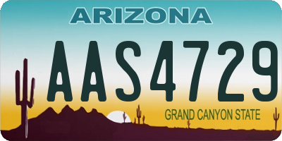 AZ license plate AAS4729
