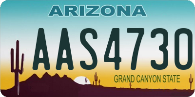 AZ license plate AAS4730