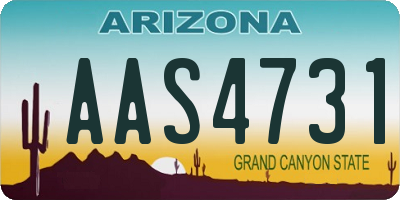 AZ license plate AAS4731