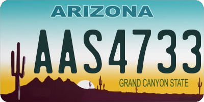 AZ license plate AAS4733