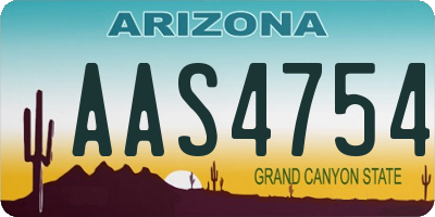 AZ license plate AAS4754