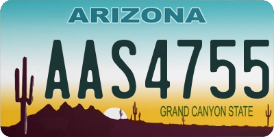 AZ license plate AAS4755