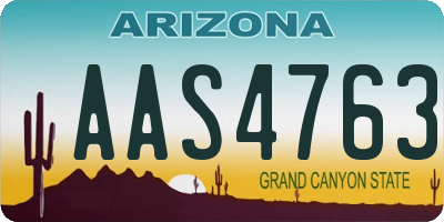 AZ license plate AAS4763