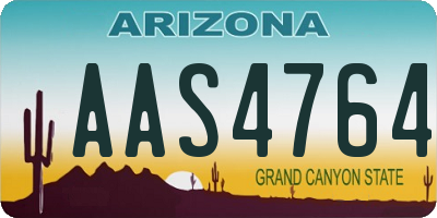 AZ license plate AAS4764