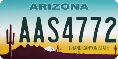 AZ license plate AAS4772