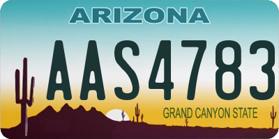 AZ license plate AAS4783