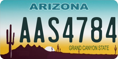 AZ license plate AAS4784