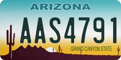 AZ license plate AAS4791