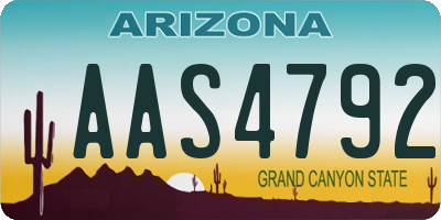 AZ license plate AAS4792