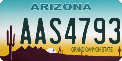 AZ license plate AAS4793