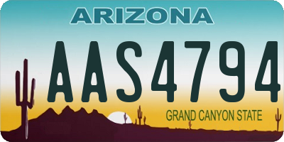 AZ license plate AAS4794