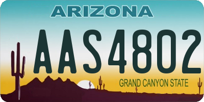 AZ license plate AAS4802