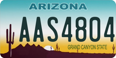 AZ license plate AAS4804