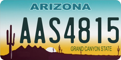 AZ license plate AAS4815
