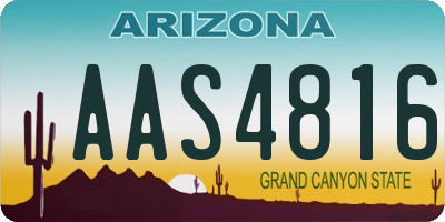 AZ license plate AAS4816