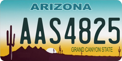 AZ license plate AAS4825