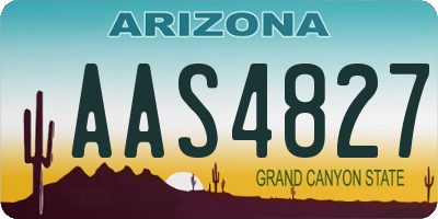 AZ license plate AAS4827