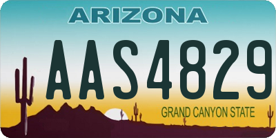 AZ license plate AAS4829