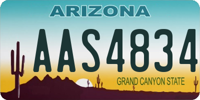 AZ license plate AAS4834