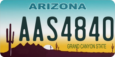 AZ license plate AAS4840