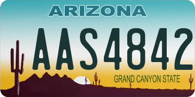 AZ license plate AAS4842