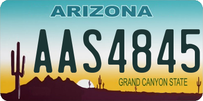 AZ license plate AAS4845