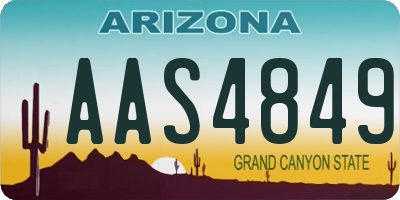AZ license plate AAS4849