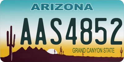 AZ license plate AAS4852
