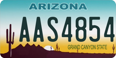 AZ license plate AAS4854
