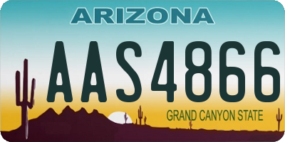 AZ license plate AAS4866