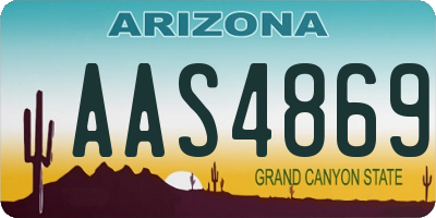 AZ license plate AAS4869