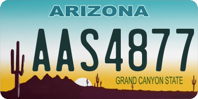 AZ license plate AAS4877