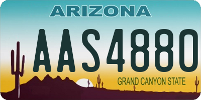 AZ license plate AAS4880
