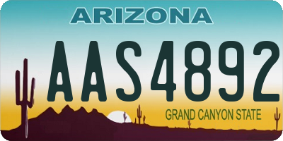 AZ license plate AAS4892