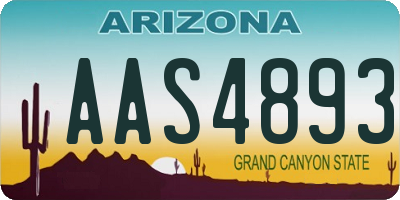 AZ license plate AAS4893