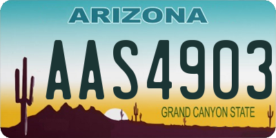 AZ license plate AAS4903