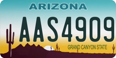 AZ license plate AAS4909