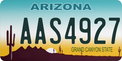 AZ license plate AAS4927