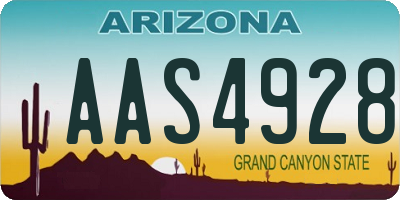 AZ license plate AAS4928
