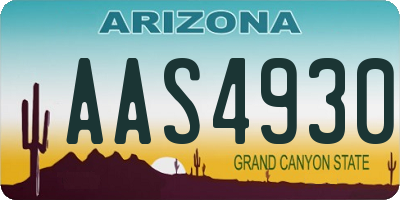 AZ license plate AAS4930