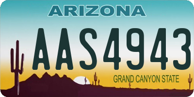 AZ license plate AAS4943