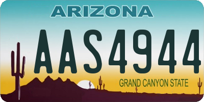AZ license plate AAS4944