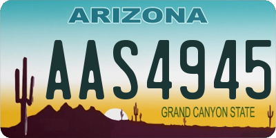 AZ license plate AAS4945