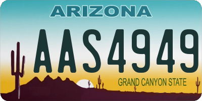 AZ license plate AAS4949