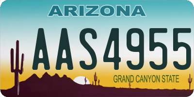 AZ license plate AAS4955