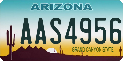 AZ license plate AAS4956