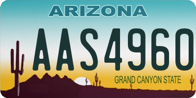 AZ license plate AAS4960