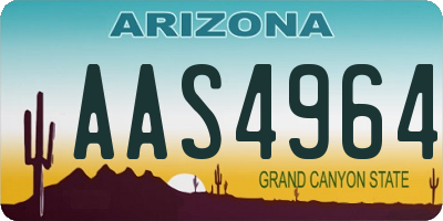 AZ license plate AAS4964