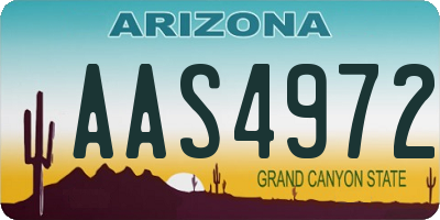 AZ license plate AAS4972