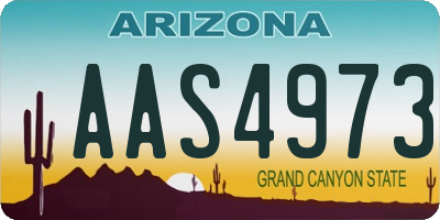 AZ license plate AAS4973